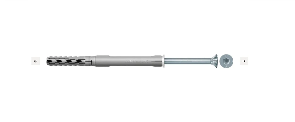 FISCHER SXR TACO CON TORNILLO Cabeza avellanada 10X100 fijación larga 46264