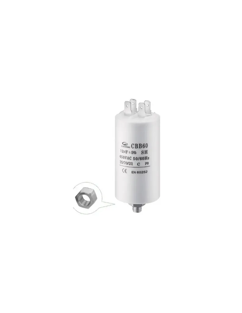CONDENSADOR PERMANENTE 20UF 450VAC CON TERMINALES CBBS
