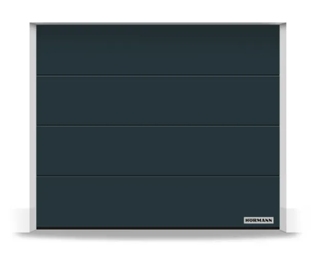 HORMANN PUERTA DE GARAJE SECCIONAL LPU-42 ANCHO X ALTO PLANAR ACANALADO L INCLUIDO MOTORIZACIÓN (RAL 7016 GRIS ANTRACITA, 2500x2250)