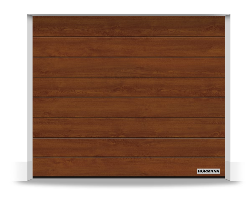Hormann Puerta de Garaje Seccional Renomatic Acababo Decocolor [ancho]mm x [alto]mm, acanalado M, [color] Automatismo Prolift con 2 emisores incluidos En Stock